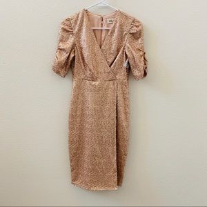 Eliza J sequin faux wrap dress size 0P NWOT